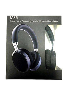ANC Wireless Bluetooth Headphones with Active Noise Cancellation - With Extra Bass - Rechargeable - Aluminium Finish - M86 - Detech Devices Private Limited