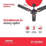 गैलरी व्यूवर में इमेज लोड करें, Candes Arena 900 mm Anti Dust 3 Blade Ceiling Fan  (Coffee Brown, Pack of 1)
