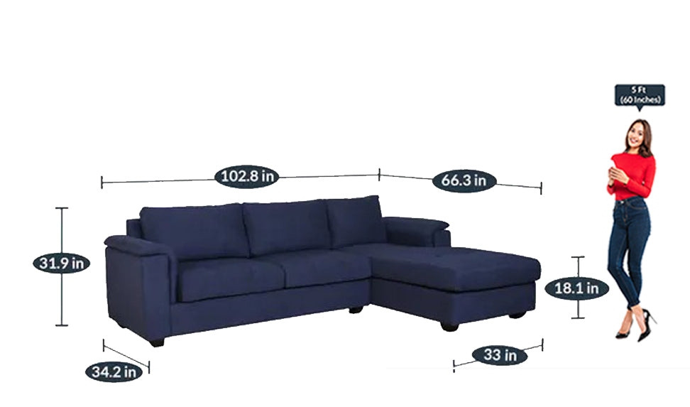 Detec™ Alois 2 Seater Sectional Sofas LHS with Lounger 