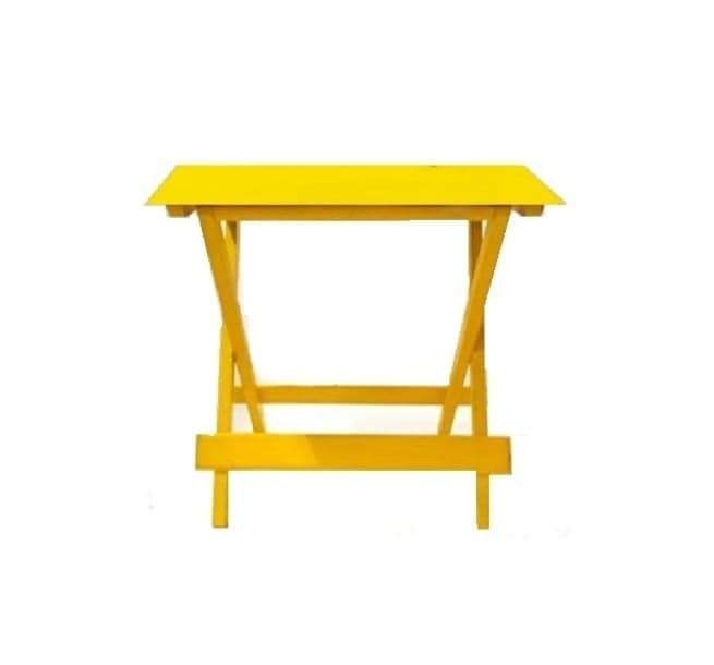 Detec Homzë Wooden Portable Folding Table - Yellow