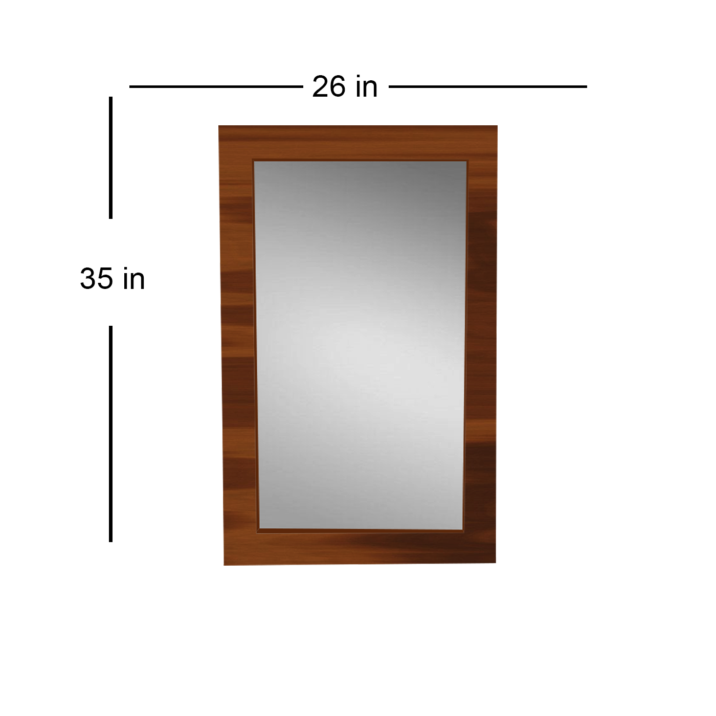 Detec™ Solid Wood Brown  Bathroom mirror 3 fit
