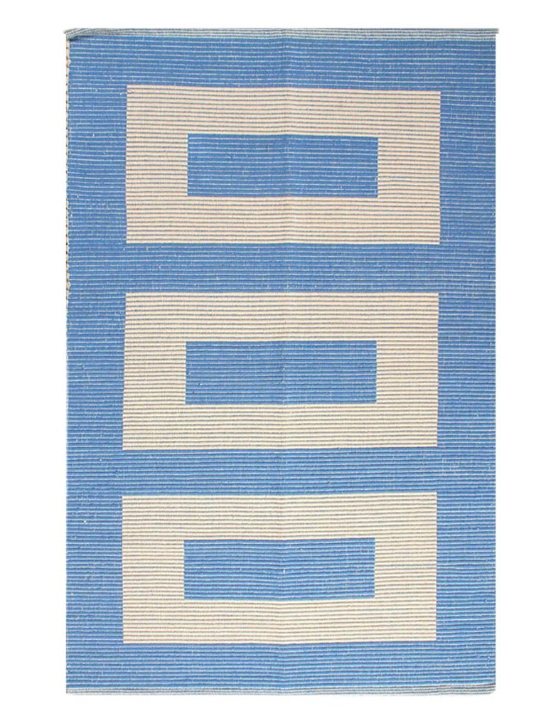Saral Home Detec™ Premium Quality Cotton Multi Purpose Handloom Made Rugs  (70 X 130 CM) - Blue