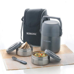 Detec™ Borosil 2 Container Hot n Fresh Vacuum Insulated Lunch Box