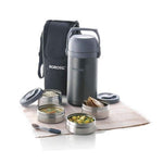 Load image into Gallery viewer, Detec™ Borosil 4 Container Hot N Fresh Vacuum Insulated Lunch Box
