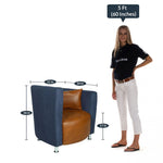 Load image into Gallery viewer, Detec™ Barrel Chair in Blue and Orange Colour
