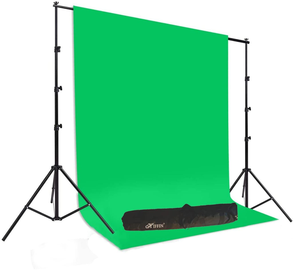 Open Box, Unused HIFFIN® Green Screen Backdrop with Stand, 8FT X 12FT Wide Green Screen Backdrop