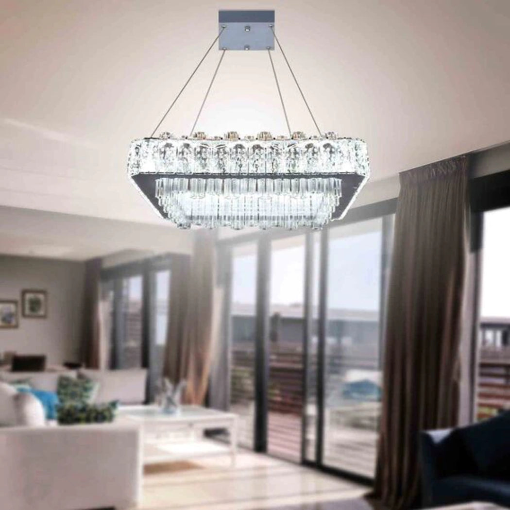 Detec Candela Crystal Three Way Remote Lighting Chandelier