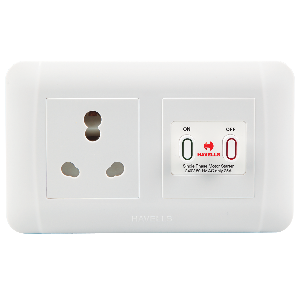 Havells Power Unit Support Modules White Poly Carbonate Oro Modular Range