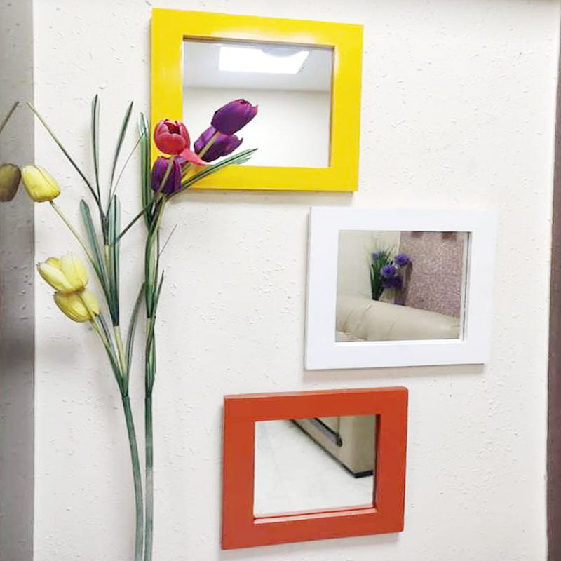 Detec Homzë Designer Wall Mirrors - Orange, Yellow, White color