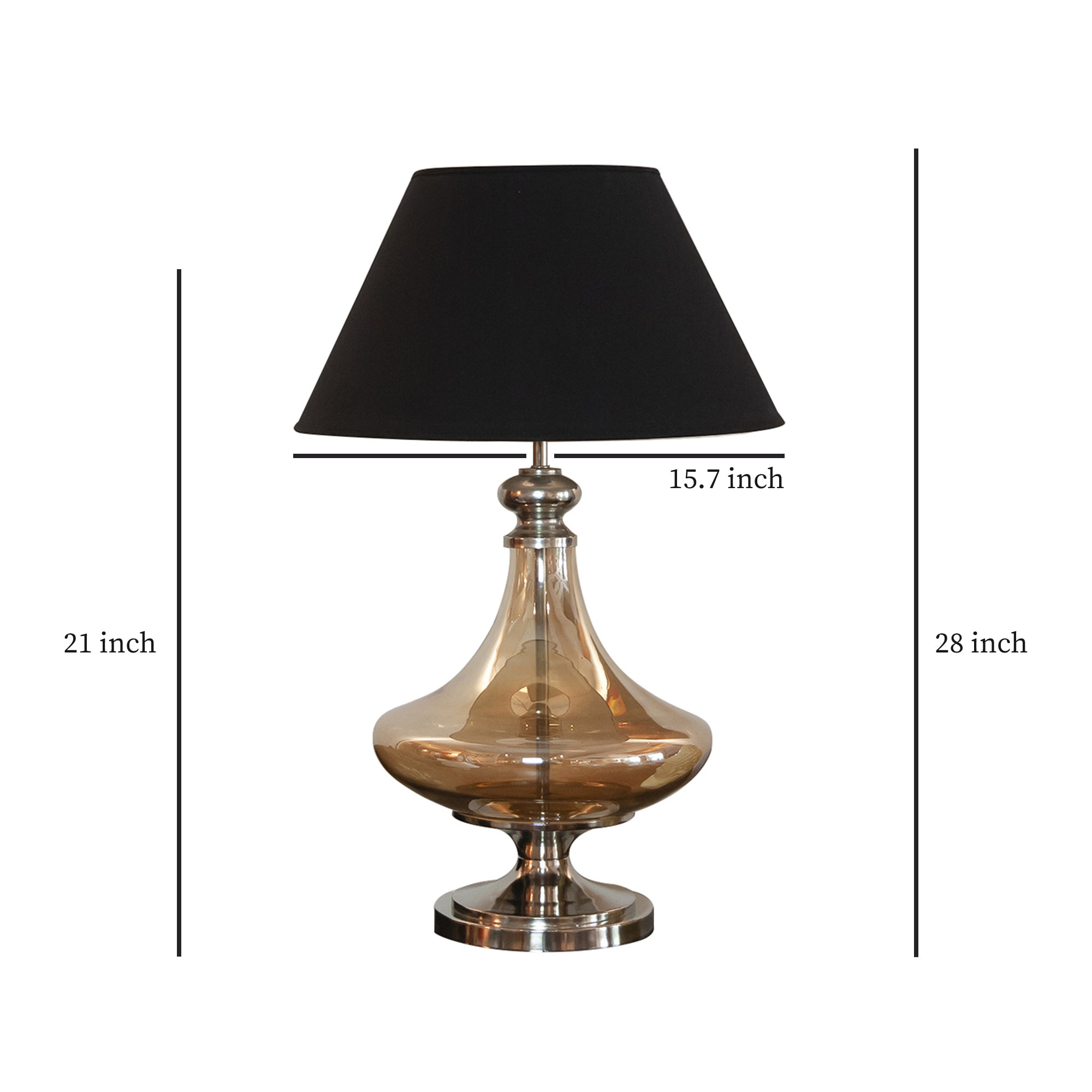  Detec Delicea Gold Luster Metal & Glass Table Lamp