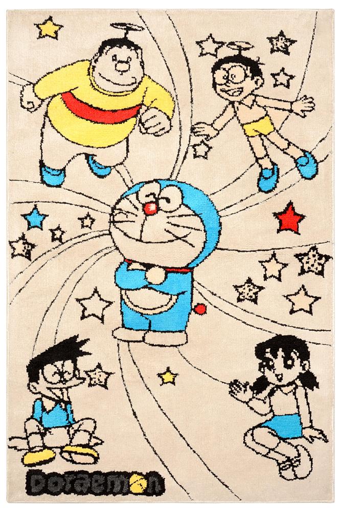 Saral Home Detec™ Doraemon Carpet (90 X 150 CM) - BEIGE KIDS COLLECTION