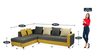 Detec™ Ralph RHS 3 Seater Sofa with Coffee Table