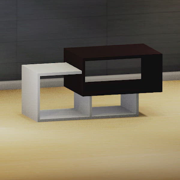 Detec™ कॉफ़ी टेबल - सफ़ेद और भूरा रंग