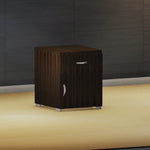 Load and play video in Gallery viewer, Detec™ Bed Side Table with Shutter &amp; Drawer - Dark Walnut Color

