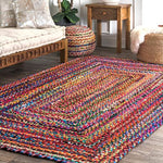 Load image into Gallery viewer, Detec™ Modern Braided Rug in Colorful Cotton Chindi 
