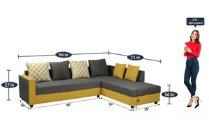 Detec™ Rainer LHS 3 Seater Sofa with Coffee Table