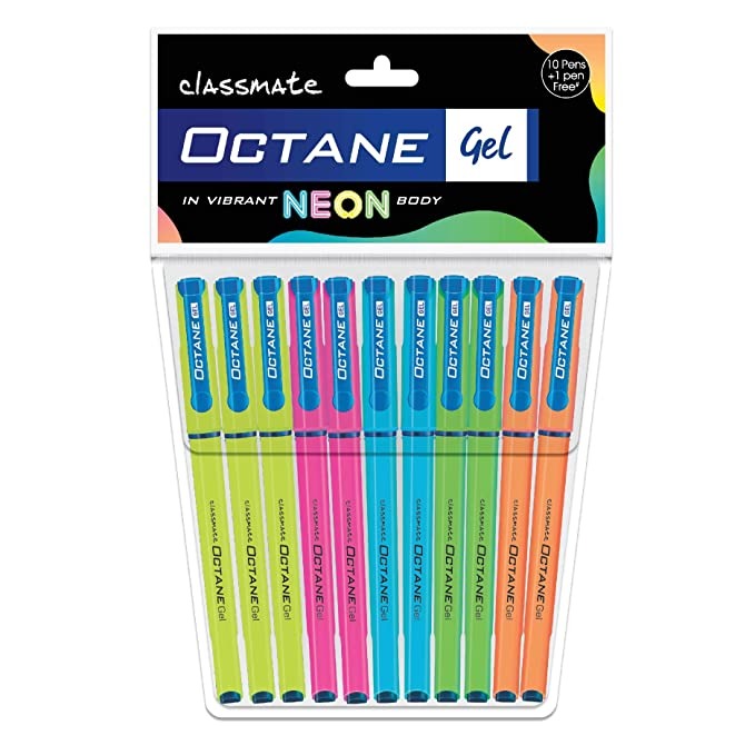 Classmate Octane Gel Pen Neon Series Blue 4030666NE (pack of 2 )