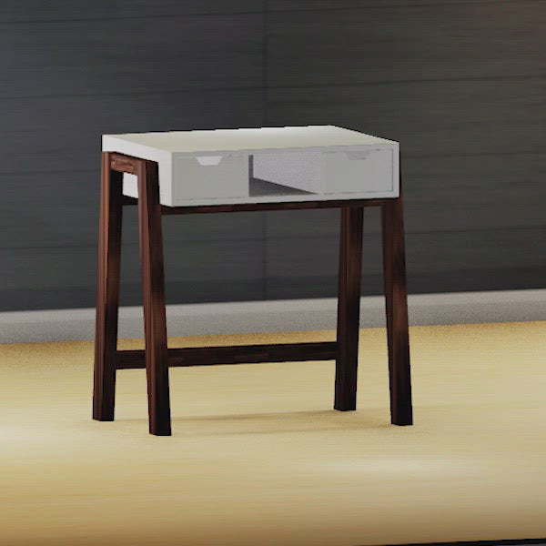 Detec™ Writing Table - Off White & Brown Color