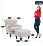 Load image into Gallery viewer, Detec™ Wing Chair &amp; Ottoman - Light Grey Color 
