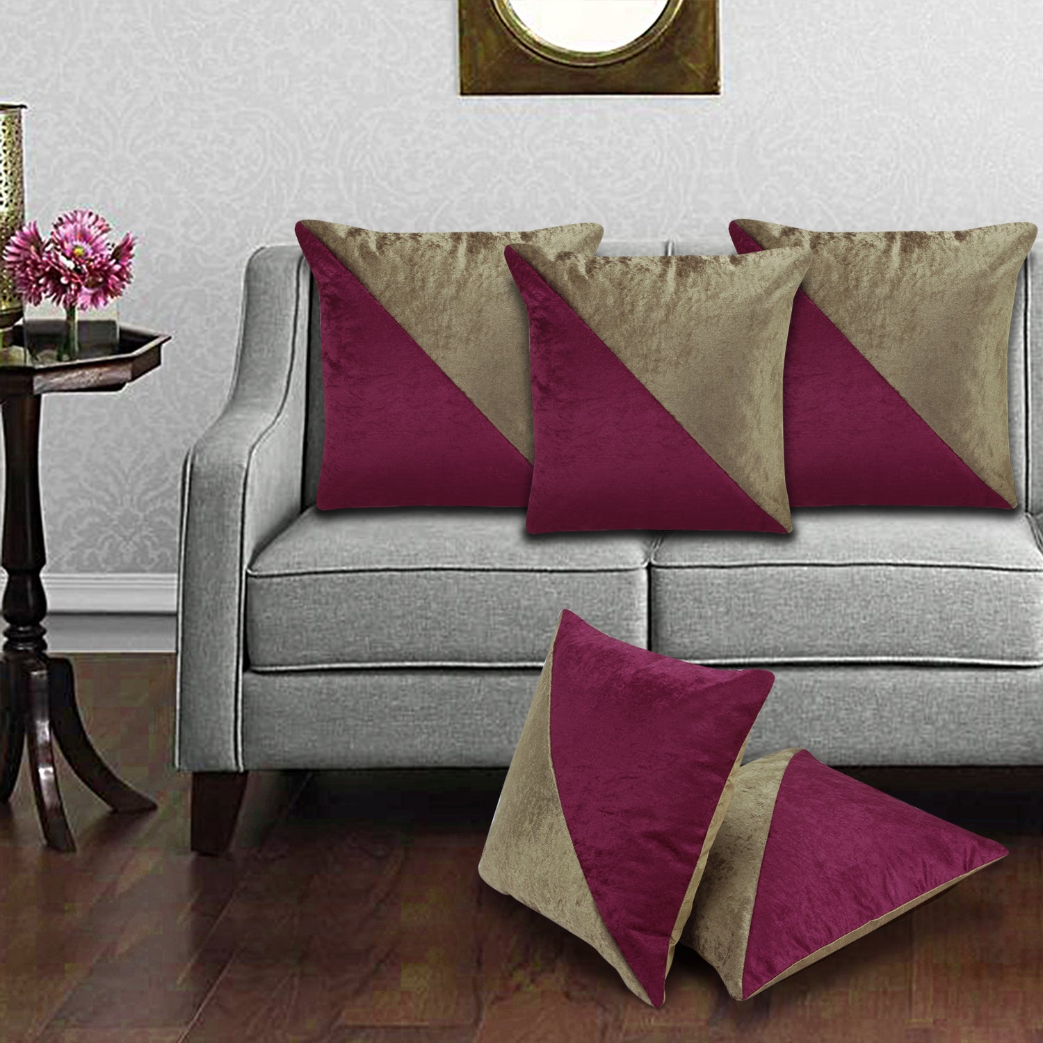 Desi Kapda Floral Cushions & Pillows Cover 