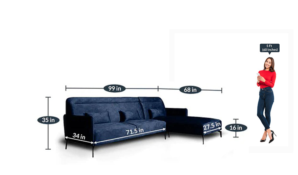 Detec™ Olaf LHS 3 Seater Sofa with Lounger