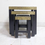Load image into Gallery viewer, Detec Homzë Nesting Tables with Brass Patra Top - set of 3 
