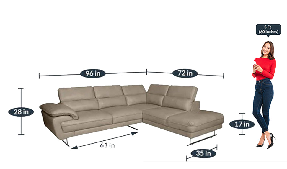 Detec™ Johann LHS L Shape Sofa with Adjustable Headrest