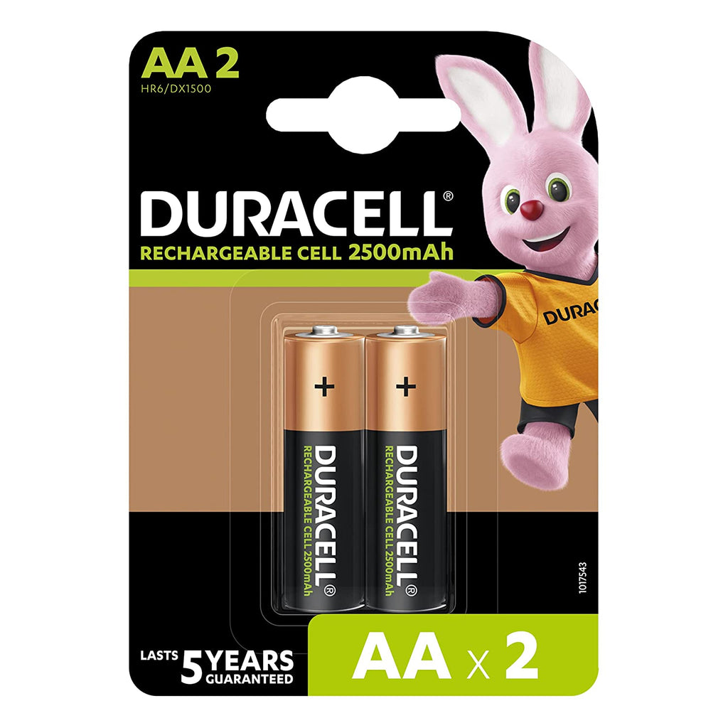 Open Box, Unused  Duracell Rechargeable AA 2500mAh Batteries, 2 Pcs