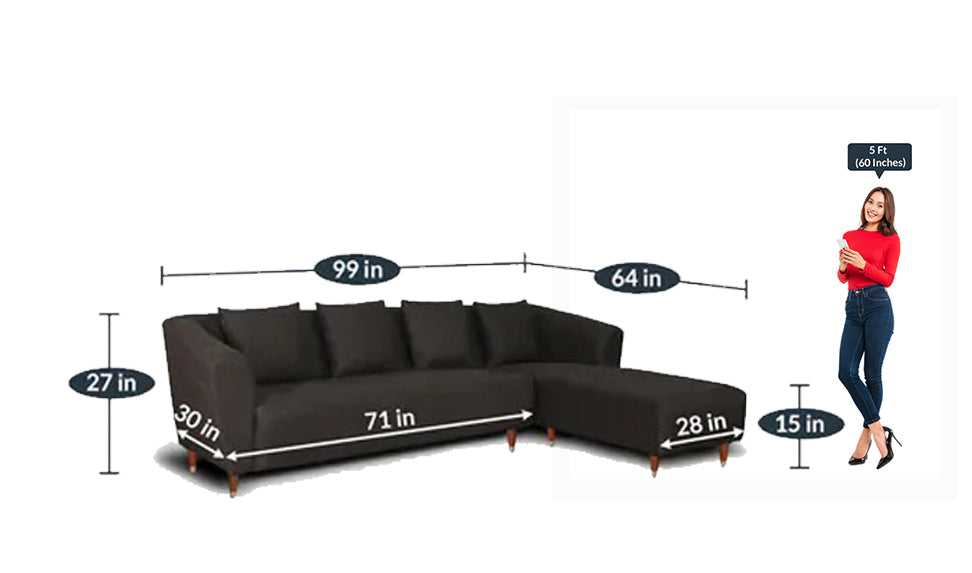 Detec™ Philip LHS 3 Seater Sofa with Lounger