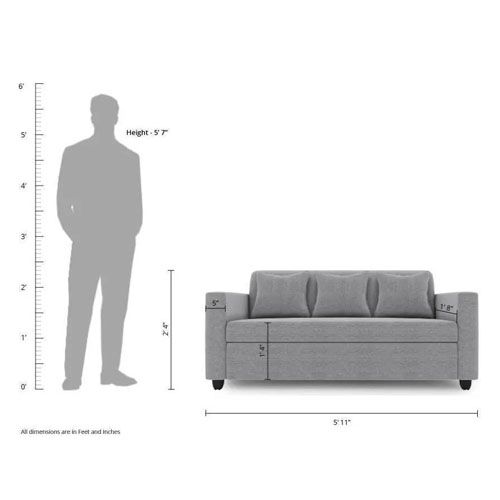 Detec™Mali Fabric Light Grey Sofa Set
