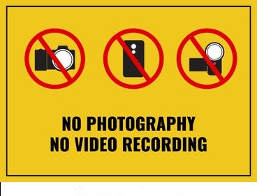 Detec™ No Photography No Video Recording Sign Board