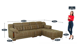 Detec™ Jonathan LHS L Shape Sofa - Brown Color