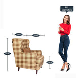 Load image into Gallery viewer, Detec™ Wing Chair - Brown And Cream Color 
