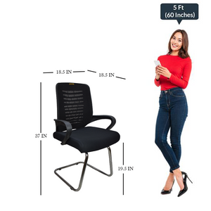 Detec™ Modern Cantilever Chair - Black Color