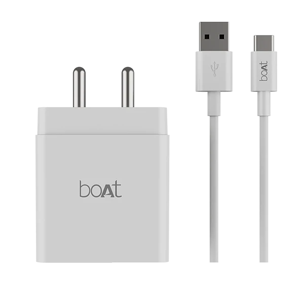 Boat WCD 36W Dual QC Port Wall Charger Type C Cable White