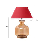 Load image into Gallery viewer, Detec Maroon Cotton Shade Table Lamp with Amber Luster Glass Base
