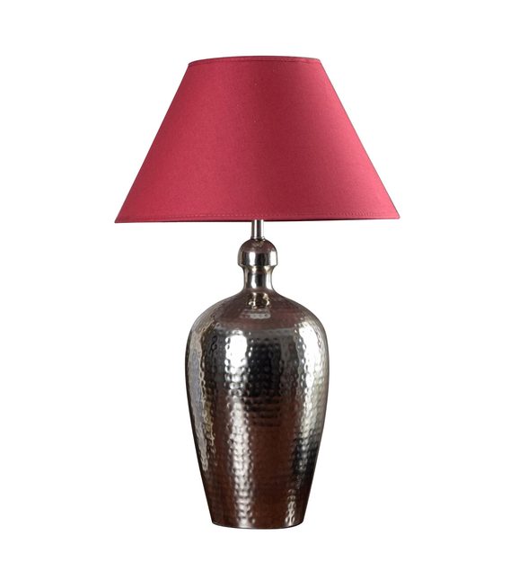 Detec Metal finished with Maroon shade sophisticated table lamp