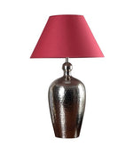 Load image into Gallery viewer, Detec Metal finished with Maroon shade sophisticated table lamp
