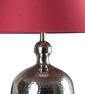 Detec Metal finished with Maroon shade sophisticated table lamp