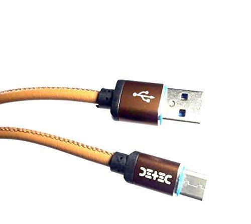 Data Cable. Brown Leather USB type - Micro USB Port