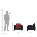 Load image into Gallery viewer, Detec™ Quatra Fabric Red and Black Sofa Set
