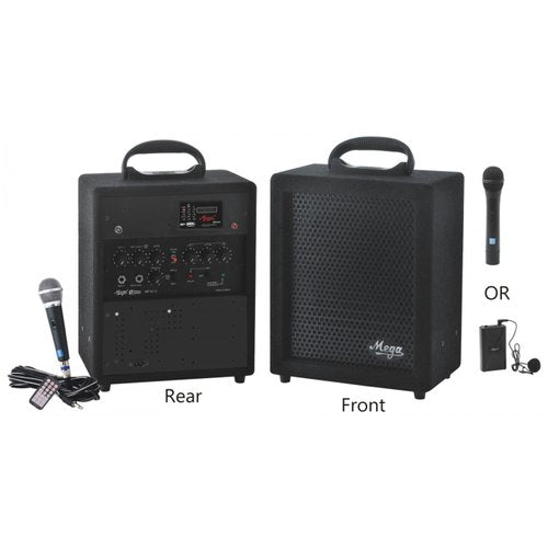 Mega Wooden Mega MP-65UEC Portable System With Echo And Cordless Mic 50W