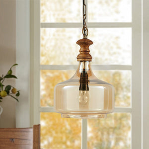 Detec Dawnelle Glass and Wood fusion Pendant Hanging Lights