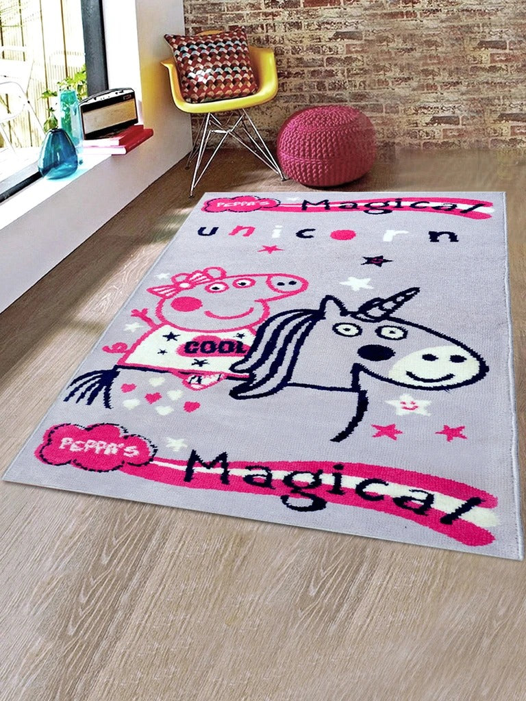 Saral Home Detec™ पेप्पा-पिग कालीन (80X130CM - बैंगनी) बच्चों का संग्रह