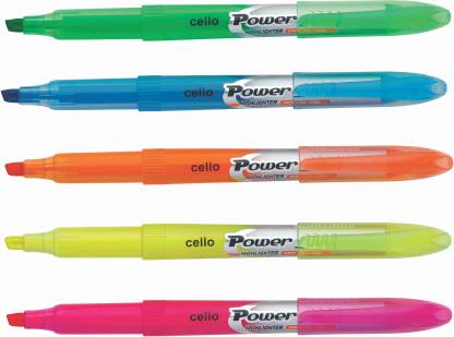 Cello Power Line Highlighter Pack Of 10 Multicolor (Pack of 10)