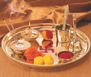 Detec™ Borosil Brass Puja Thali