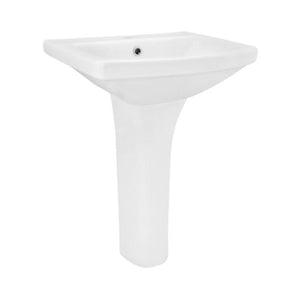 Parryware Full Pedestal Rectangle Shaped White Basin Area Qubex C041Y