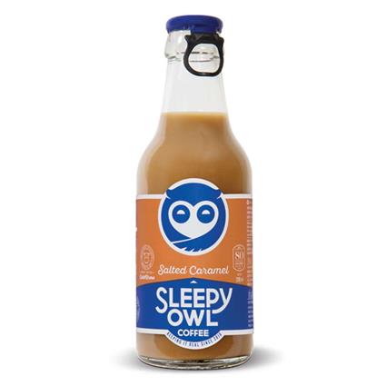 Sleepy Owl Ready To Drink Salted Caramel / Salted Caramel Charge - Iced Coffee Bottles(12 Bottles Per Case)
