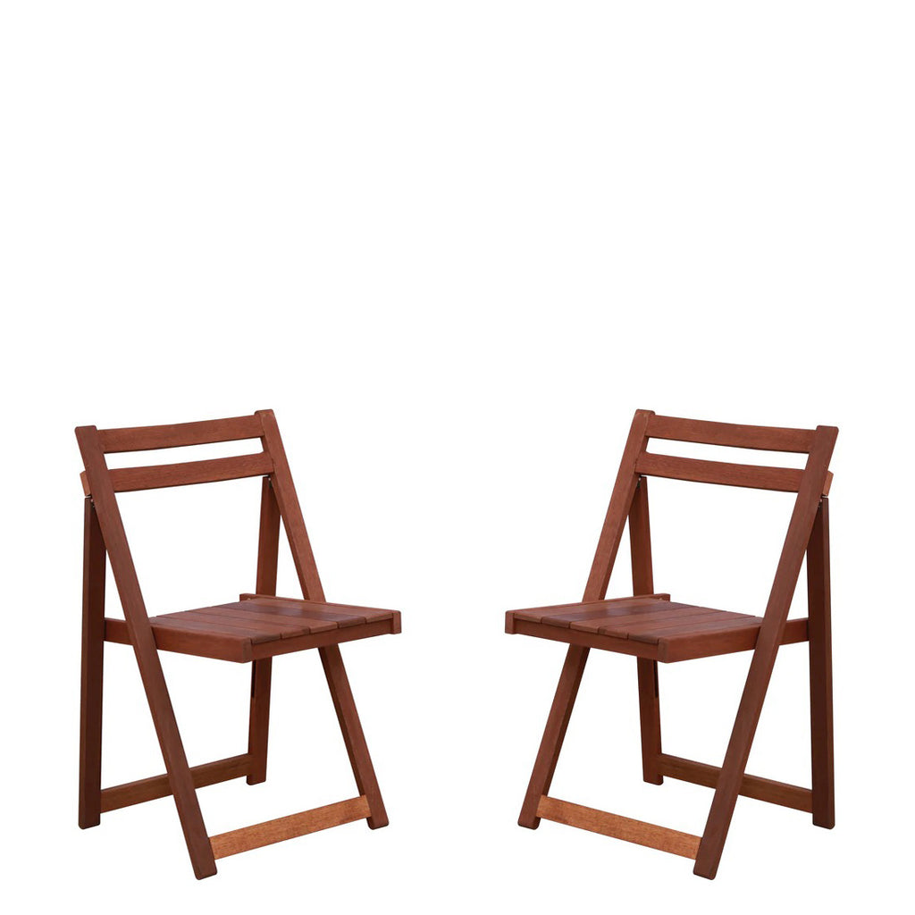 Detec™ Foldable Chair (Set of 2) in Natural Brown Colour