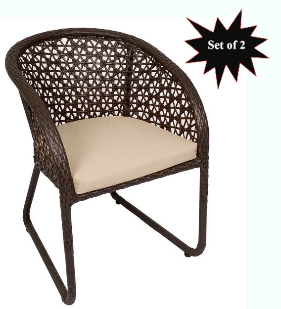 Detec™ Out'n'Out Chair - Set of 2 (Brown Color)